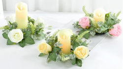 Flower Wreath with Candle Center